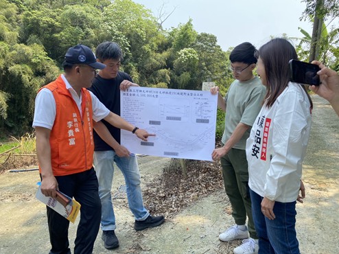 2026年4月14日李副執行長出席農業部農村水保署苗栗縣三灣鄉大坪村24份大坪林段191地號野溪整治工程設計說明會，共3張圖片